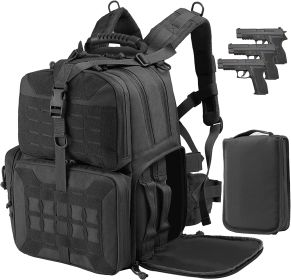 Backpack For Handgun And Ammo, 3 Pistol Carrying Case