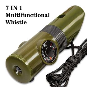 ABS 7 In 1 Multifunctional Survival Whistle With LED Light