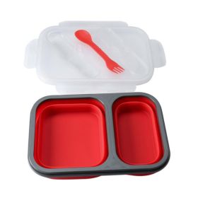 Collapsible Silicone Lunchbox with Two Compartments BPA Free