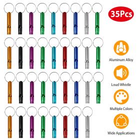 35Pcs Emergency Whistles Extra Loud with Key Chain Ring