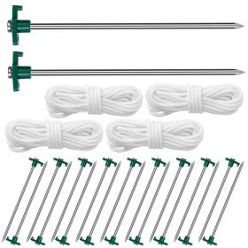 Tent Pegs Ropes Set 20Pcs