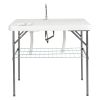 Rectangular Foldable Table With Barbed Wire Outdoor Fish Cleaning