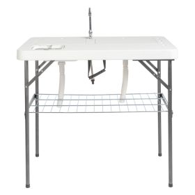 Rectangular Foldable Table With Barbed Wire Outdoor Fish Cleaning