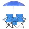 Double Folding Picnic Chairs w/Umbrella