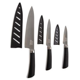 Non-Stick Coated High Carbon Stainless Steel Kitchen Knives, 3 Piece Set