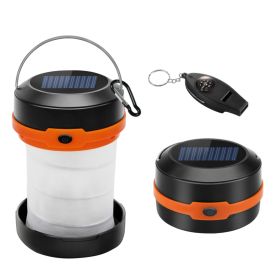 LED Solar Camping Lights with Multifunctional Whistle, Rechargeable Camping Lantern