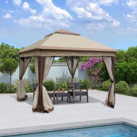 11x 11Ft Pop Up Gazebo Canopy With Removable Zipper Netting