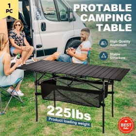 Portable Outdoor Folding Picnic Table, Lightweight Aluminum Roll-Up Camping Table with Carry Bag for Camping, Beach, Backyard, BBQ, Party, Patio