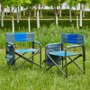 Lightweight Oversized Directors Chair 2-Piece Padded Folding Chair with Storage Pockets