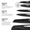 Non-Stick Stainless Steel Speckled Kitchen Knives, 3 Piece Set