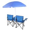 Double Folding Picnic Chairs w/Umbrella