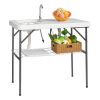 Rectangular Foldable Table With Barbed Wire Outdoor Fish Cleaning