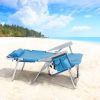 Oxford Cloth Silver White Aluminum Tube Beach Chair Blue