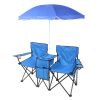 Double Folding Picnic Chairs w/Umbrella