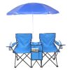 Double Folding Picnic Chairs w/Umbrella