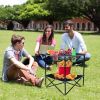 Collapsible Round Table 4 Cup Holders and Carry Bag