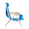 Portable High Strength Beach Chair with Adjustable Headrest Blue