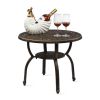 Cast Aluminum Outdoor Side Table, Round End Table