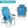 Oxford Cloth Silver White Aluminum Tube Beach Chair Blue