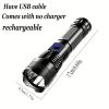 USB Chargeable Flashlight; Plastic Material