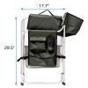 1-Piece Padded Folding Chair with Side Table and Storage Pockets