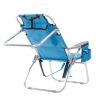 Oxford Cloth Silver White Aluminum Tube Beach Chair Blue