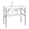 Rectangular Foldable Table With Barbed Wire Outdoor Fish Cleaning