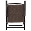 4 Pcs Folding Sling Chairs With Steel Armrest And Adjustable Back