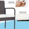 Outdoor Patio Rattan Dining Chairs Cushioned Sofa 4 Pcs Set