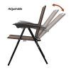 4 Pcs Folding Sling Chairs With Steel Armrest And Adjustable Back