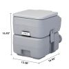 Portable Push-rod Toilet, 20L/5.3 Gallons Detachable Tank