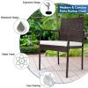 Outdoor Patio Rattan Dining Chairs Cushioned Sofa 4 Pcs Set