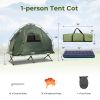 1-Person Folding Camping Tent with Sunshade and Air Mattress