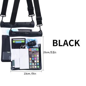 Crossbody Dry Bag For Touch Screen Phone Car Key (Color: Black)