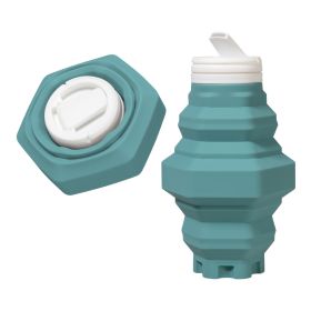 Silicone Cup Telescopic Water Bottle (Capacity: 401-500ml, Color: Green)