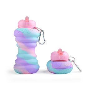 550ML Collapsible Water Bottle Silicone Leakproof (Capacity: 550ML, Color: H)