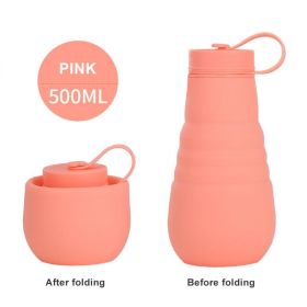 Large Capacity Silicone Folding Water Bottle (Capacity: 500ML, Color: 4)