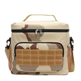 Waterproof Camouflage Insulated Lunch Bag (Color: Desert Camouflage)