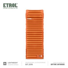 Inflatable Sleeping Mat With Pillows; Waterproof (Color: Orange)