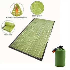 Coldproof Warm Sleeping Bag; For First Aid (Color: Green)