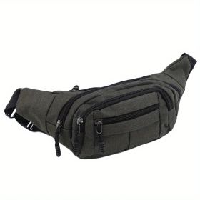 Large-Capacity Wear-Resistant Sports Waist Bag (Color: Dark Green)