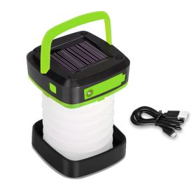 USB Rechargeable Solar Camping Lamp (Color: Green)