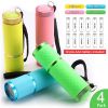 Glow In Dark Flashlight; Rubber Coated Mini 9 LED Flashlight