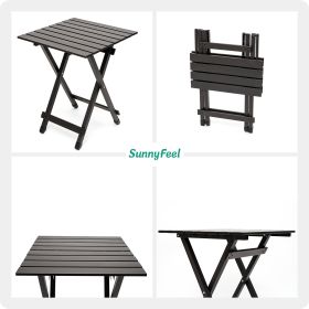 Camping Table - Lightweight Aluminum Picnic Table (Color: brown)