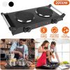 Electric Dual Burner Hot Plate With 5 Temperature Adjustments