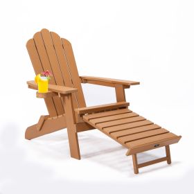 Folding Adirondack Chair, Pullout Ottoman, Cup Holder (Color: AC02BN)