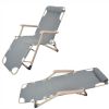 Set of 2 Reclining Lawn Chairs Adjustable Folding with Pillow