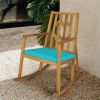 Wood Rocking Chair Sofa with Armrest and Cushion