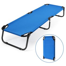 Folding Camping Bed (Color: Blue)