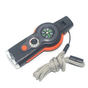 7 In 1 Survival Whistle; Multi-function, Life Saving Tool (Color: Orange)